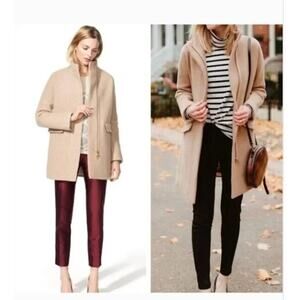 J Crew Stadium Cloth Cocoon Coat 0 Beige Wool Nello Gori Pea Coat Capsule Prep